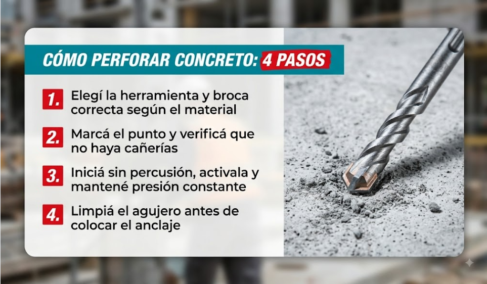 Cómo perforar concreto en 4 pasos - Makita