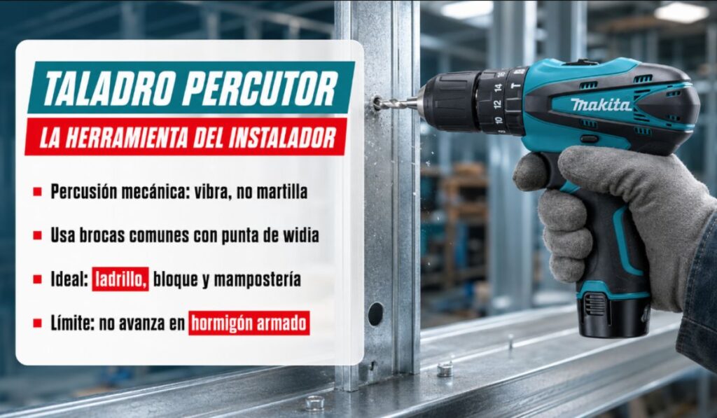 Qué es un taladro percutor y cuándo usarlo